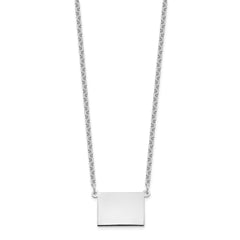 Sterling Silver/Rhodium-plated Wyoming State Necklace