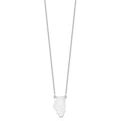14KW Illinois State Necklace