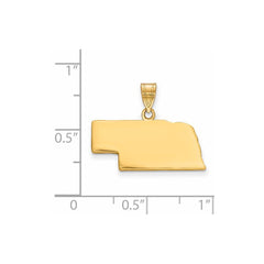 14KY Nebraska State Pendant