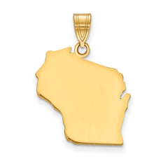14KY Wisconsin State Pendant