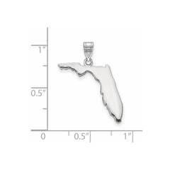 Sterling Silver/Rhodium-plated Florida State Pendant