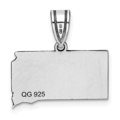 Sterling Silver/Rhodium-plated South Dakota State Pendant