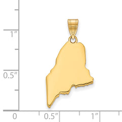 Sterling Silver/Gold-plated Maine State Pendant