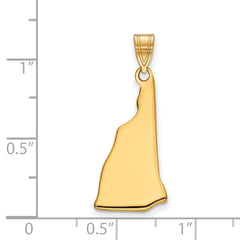 Sterling Silver/Gold-plated New Hampshire State Pendant