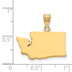 Sterling Silver/Gold-plated Washington State Pendant