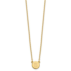 Sterling Silver Gold-plated Tiny Circle Block Letter S Initial Necklace