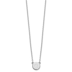 Sterling Silver Rhodium-plated Tiny Circle Block Letter G Initial Necklace