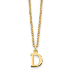 Sterling Silver Gold-plated Cutout Letter D Initial Necklace