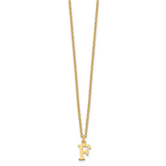 Sterling Silver Gold-plated Cutout Letter F Initial Necklace