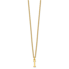 Sterling Silver Gold-plated Cutout Letter I Initial Necklace