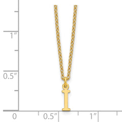 Sterling Silver Gold-plated Cutout Letter I Initial Necklace