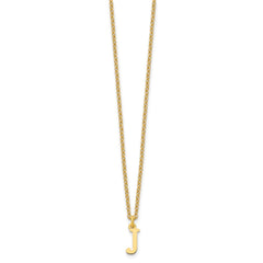 Sterling Silver Gold-plated Cutout Letter J Initial Necklace