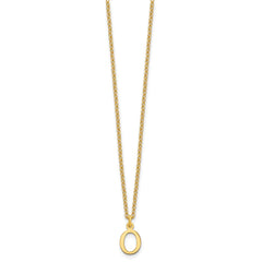 Sterling Silver Gold-plated Cutout Letter O Initial Necklace
