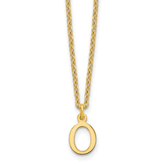 Sterling Silver Gold-plated Cutout Letter O Initial Necklace