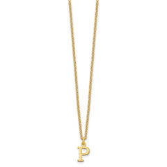 Sterling Silver Gold-plated Cutout Letter P Initial Necklace