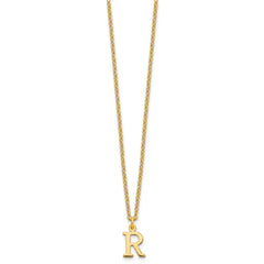 Sterling Silver Gold-plated Cutout Letter R Initial Necklace