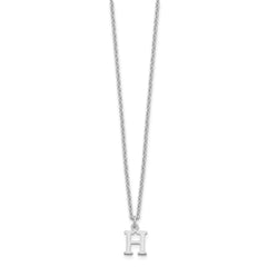 Sterling Silver Rhodium-plated Cutout Letter H Initial Necklace