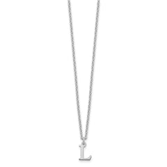 Sterling Silver Rhodium-plated Cutout Letter L Initial Necklace