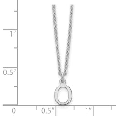 Sterling Silver Rhodium-plated Cutout Letter O Initial Necklace