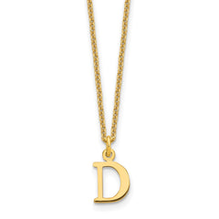 14KY Cutout Letter D Initial Necklace