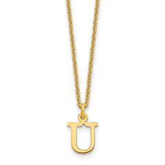 14KY Cutout Letter U Initial Necklace