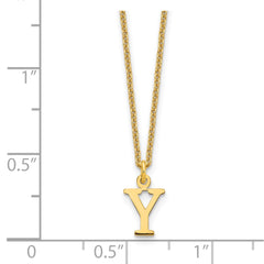 14KY Cutout Letter Y Initial Necklace