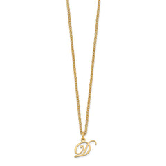 Sterling Silver Gold-plated Letter D Initial Necklace
