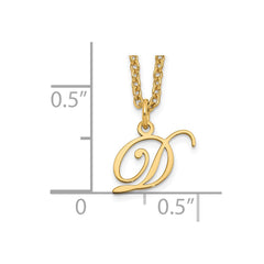 Sterling Silver Gold-plated Letter D Initial Necklace