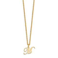 Sterling Silver Gold-plated Letter M Initial Necklace