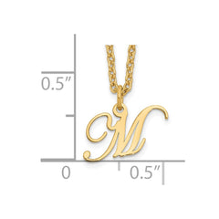 Sterling Silver Gold-plated Letter M Initial Necklace