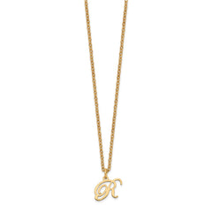 Sterling Silver Gold-plated Letter R Initial Necklace