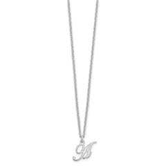 Sterling Silver Rhodium-plated Letter A Initial Necklace