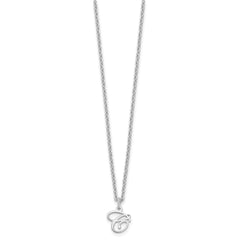 Sterling Silver Rhodium-plated Letter C Initial Necklace