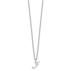 Sterling Silver Rhodium-plated Letter J Initial Necklace