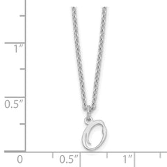Sterling Silver Rhodium-plated Letter O Initial Necklace