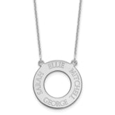 10k White Gold Circle with 4 Name Necklace