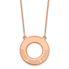 14k Rose Gold Circle with 3 Name Necklace