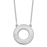 10k White Gold Circle with 3 Name Necklace