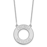 10k White Gold Circle with 2 Name Necklace