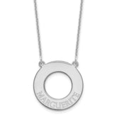 10k White Gold Circle with 1 Name Necklace