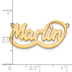 Sterling Silver/Gold-plated Swoop Name Plate - 2