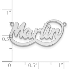 10k White Gold Swoop Name Plate - 2