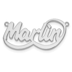 10k White Gold Swoop Name Plate - 2