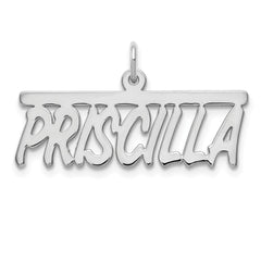 10k White Gold Top Bar Name Plate - 2