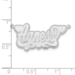 14k White Gold Etched Hearts Name Plate