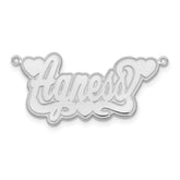10k White Gold Etched Hearts name Plate