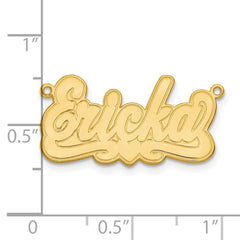 Sterling Silver/Gold-plated Etched Heart Name Plate
