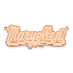 Sterling Silver/Rose-plated Etched Heart Name Plate