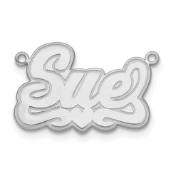 Sterling Silver/Rhodium-plated Etched Heart Name Plate