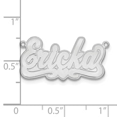 10k White Gold Etched Heart Name Plate